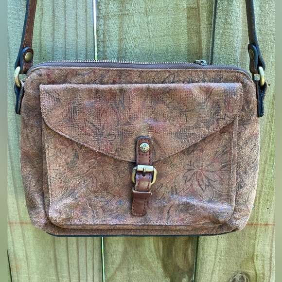 Patricia Nash Avellino Peruvian Tooled Suede Floral Crossbody Bag​​ - Picture 1 of 10